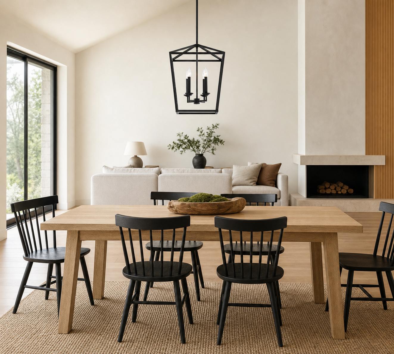 Rowan Bronze and Brass Lantern Pendant Light - Steel Hanging Ceiling Fixture
