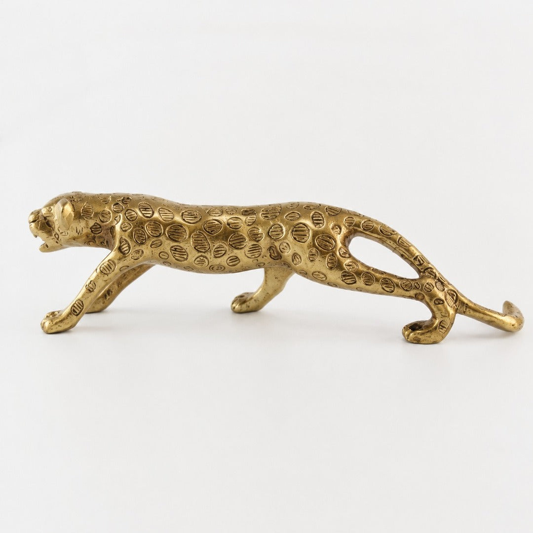 Leopard B brass cabinet handle side profile detail
