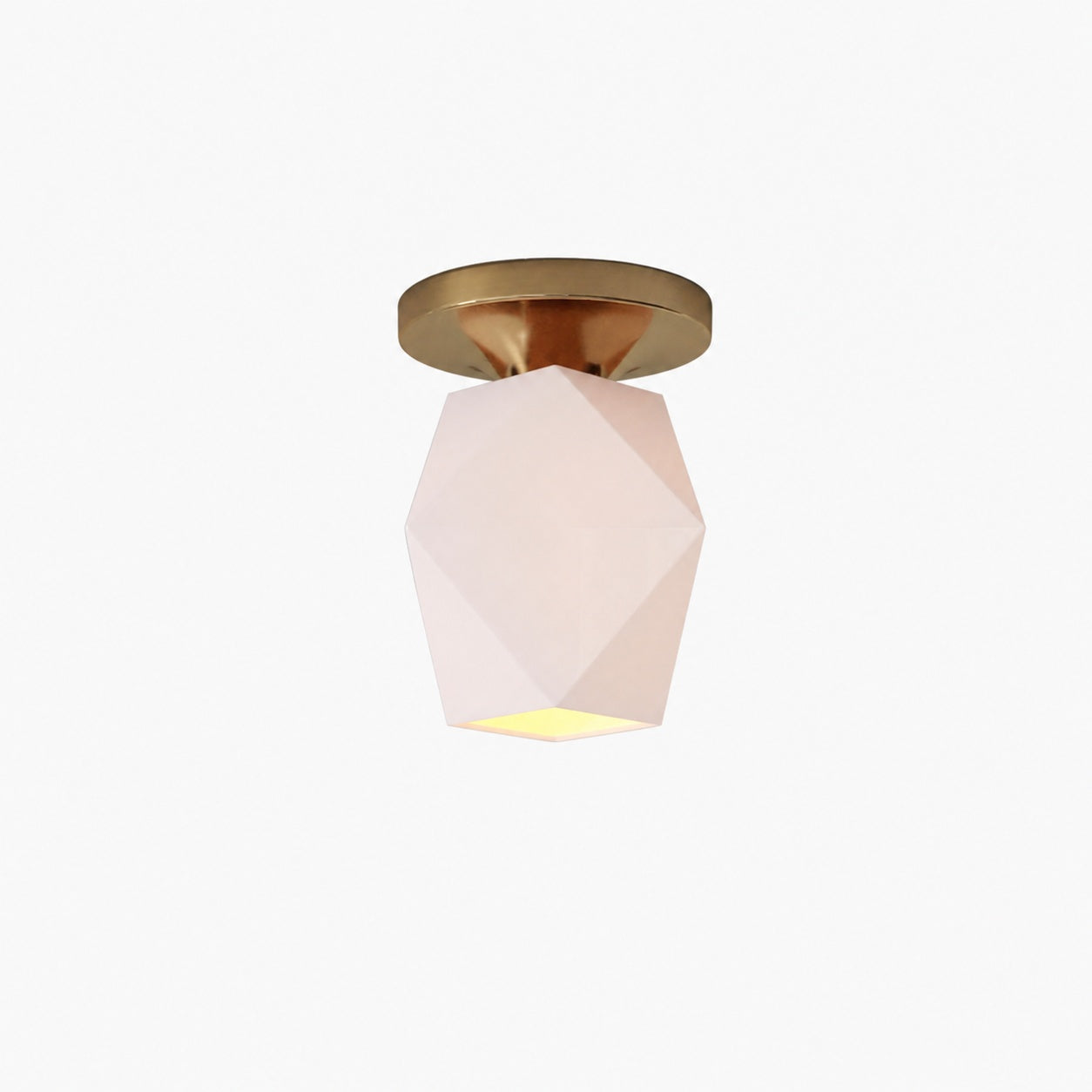 Talvior Sculptural Flush Mount Ceiling Light – Faceted Glass for Modern Interiors