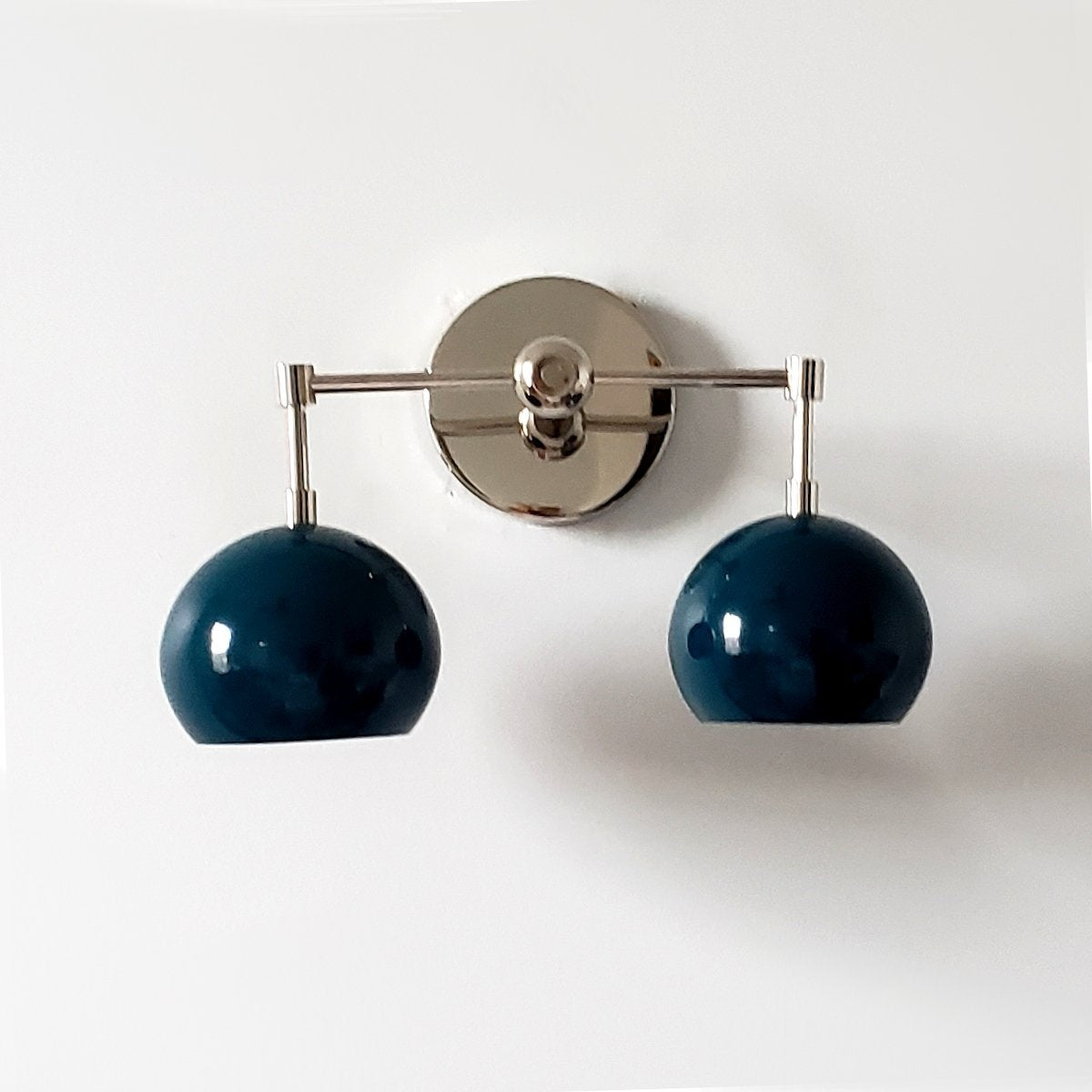 Navy Wall Light - Double Ball Bath Vanity Mirror Wall Sconce