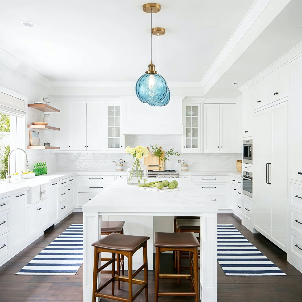 Single Hammered Glass Globe Pendant Light