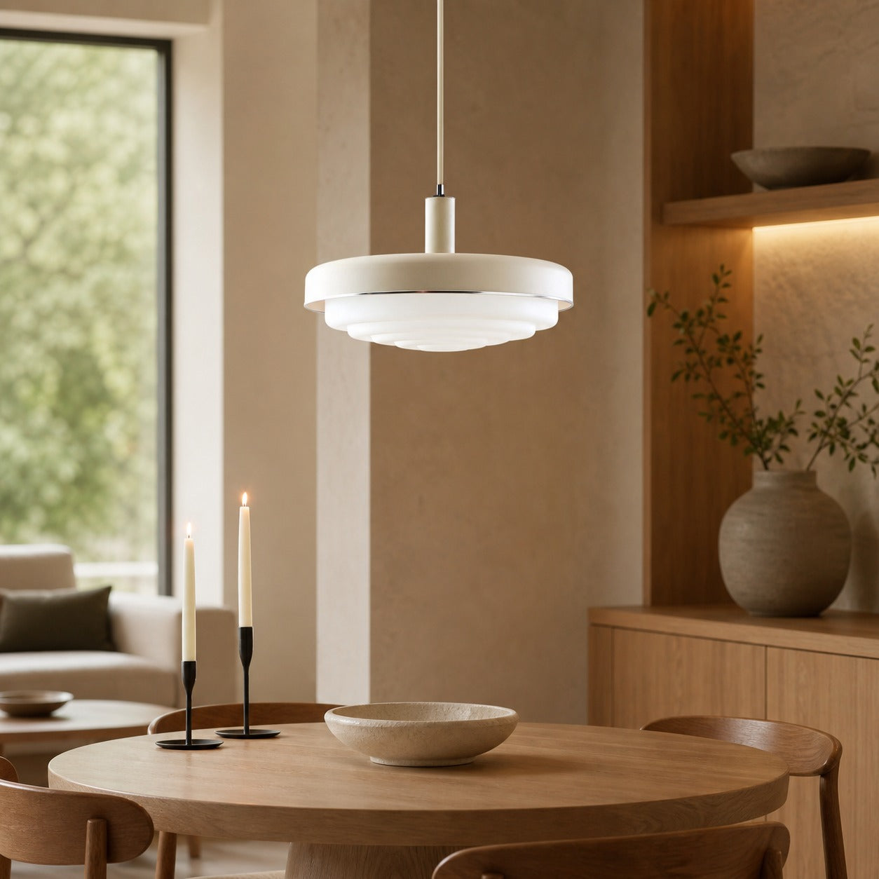 Rolvona Glass Pendant Light - Vintage Inspired Retro Style with Modern Elegance