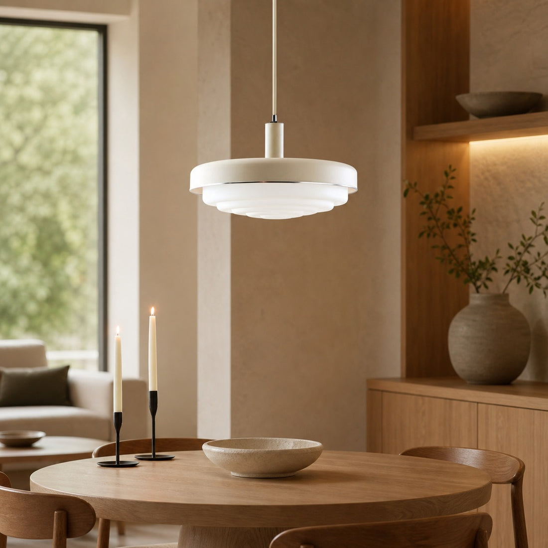 Rolvona Glass Pendant Light - Vintage Inspired Retro Style with Modern Elegance