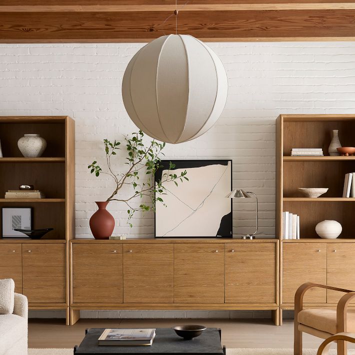 Alvian Pendant Light - Linen Shade with Adjustable Height for Cozy Dining