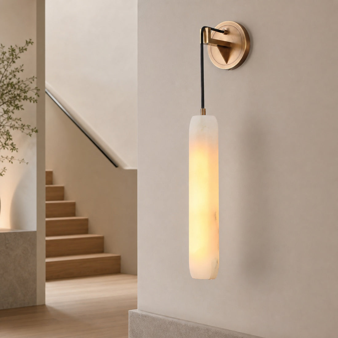 Alabaster Flute Wall Lamp