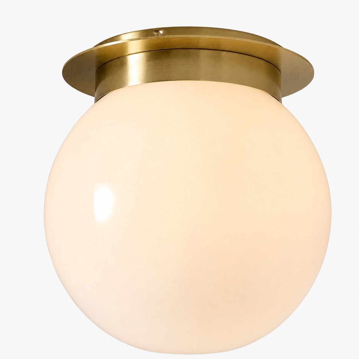 Rivolence Flush Mount Ceiling Fixture - Minimal Globe Brass Lighting