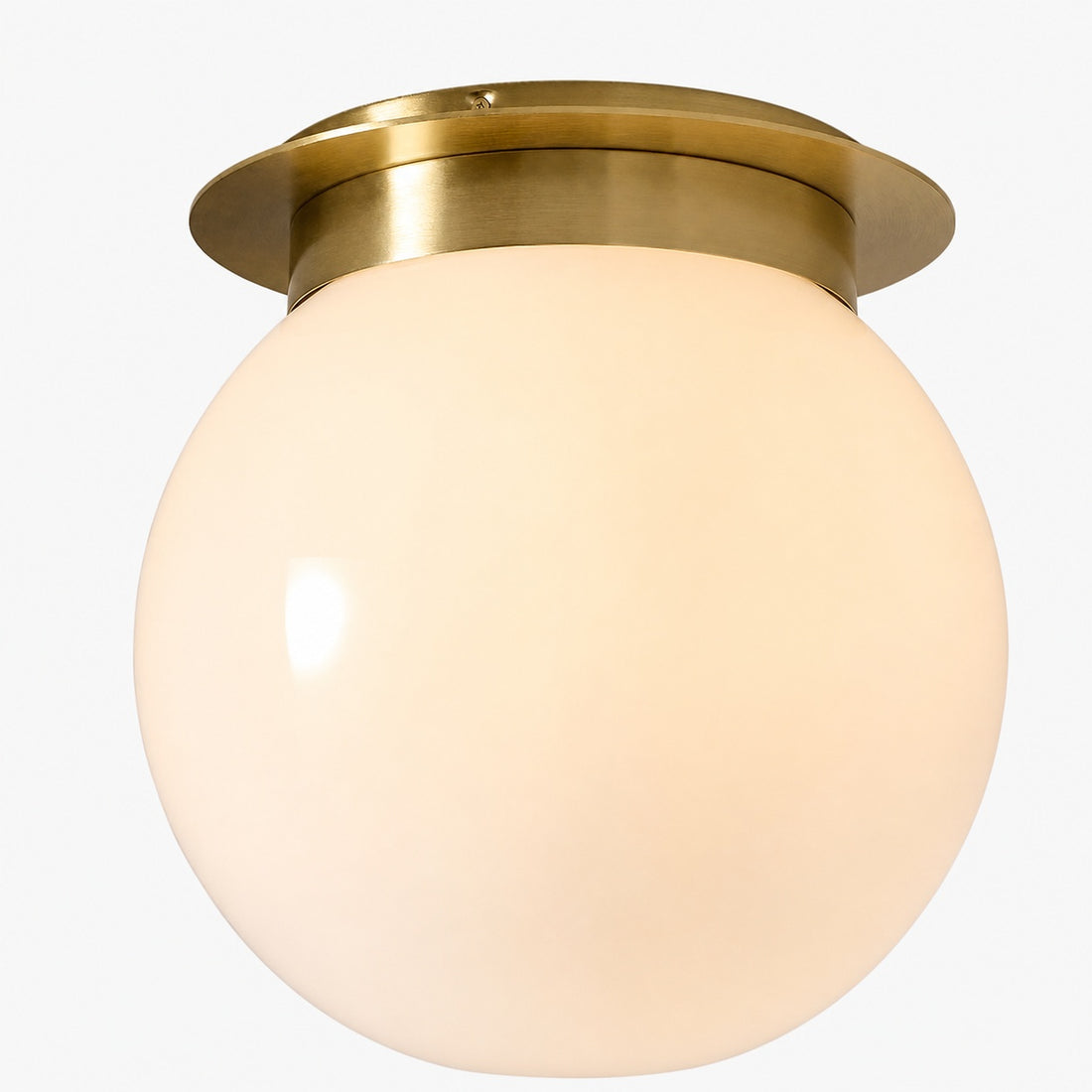 Rivolence Flush Mount Ceiling Fixture - Minimal Globe Brass Lighting