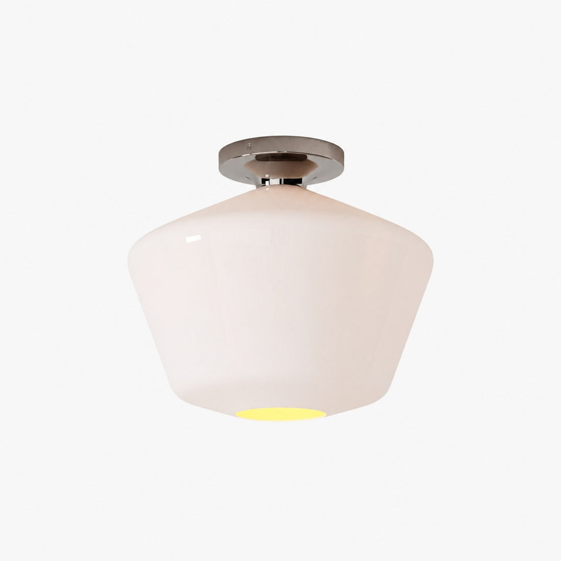 Merin Minimalist Sleek Geometric Glass Flushmount Light