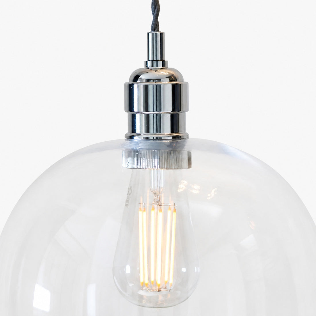 Clarione Height-Adjustable Glass Pendant Light - Classic Art Deco Light