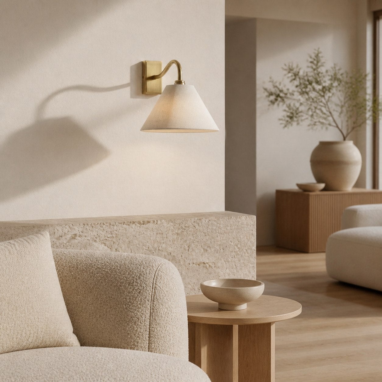 Lumweve Wall Light - Pleated Look Shade Refined Sconce for Corridor and Study