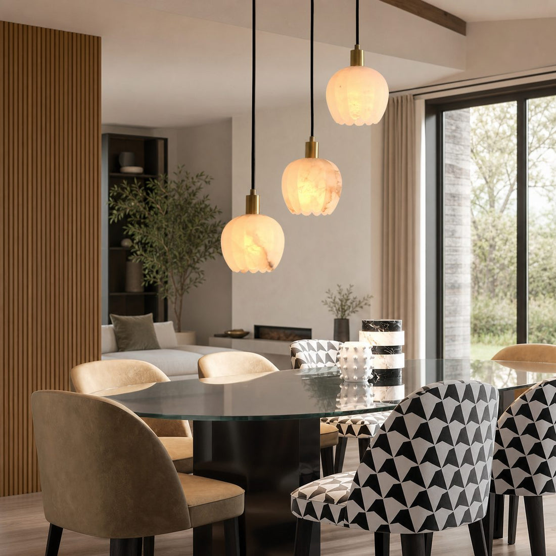 Lilin Alabaster Pendant Light