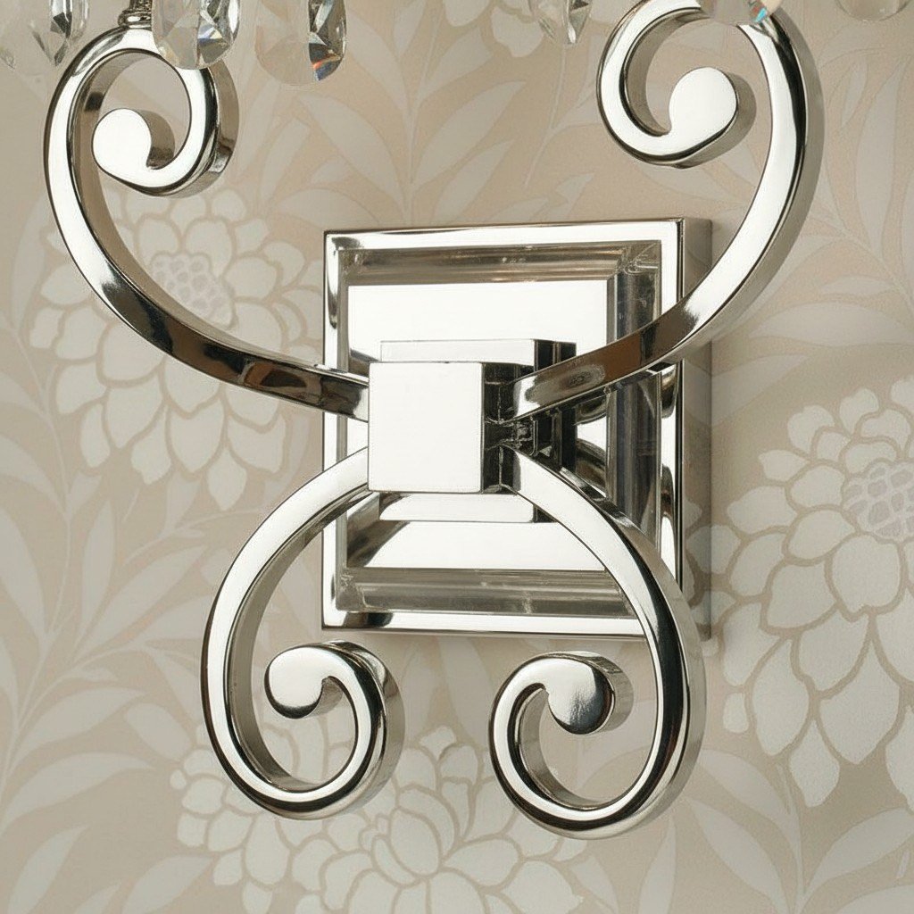 Talonis Luxury Crystal Wall Sconce – Chrome Finish Frame for Bedrooms and Home Décor