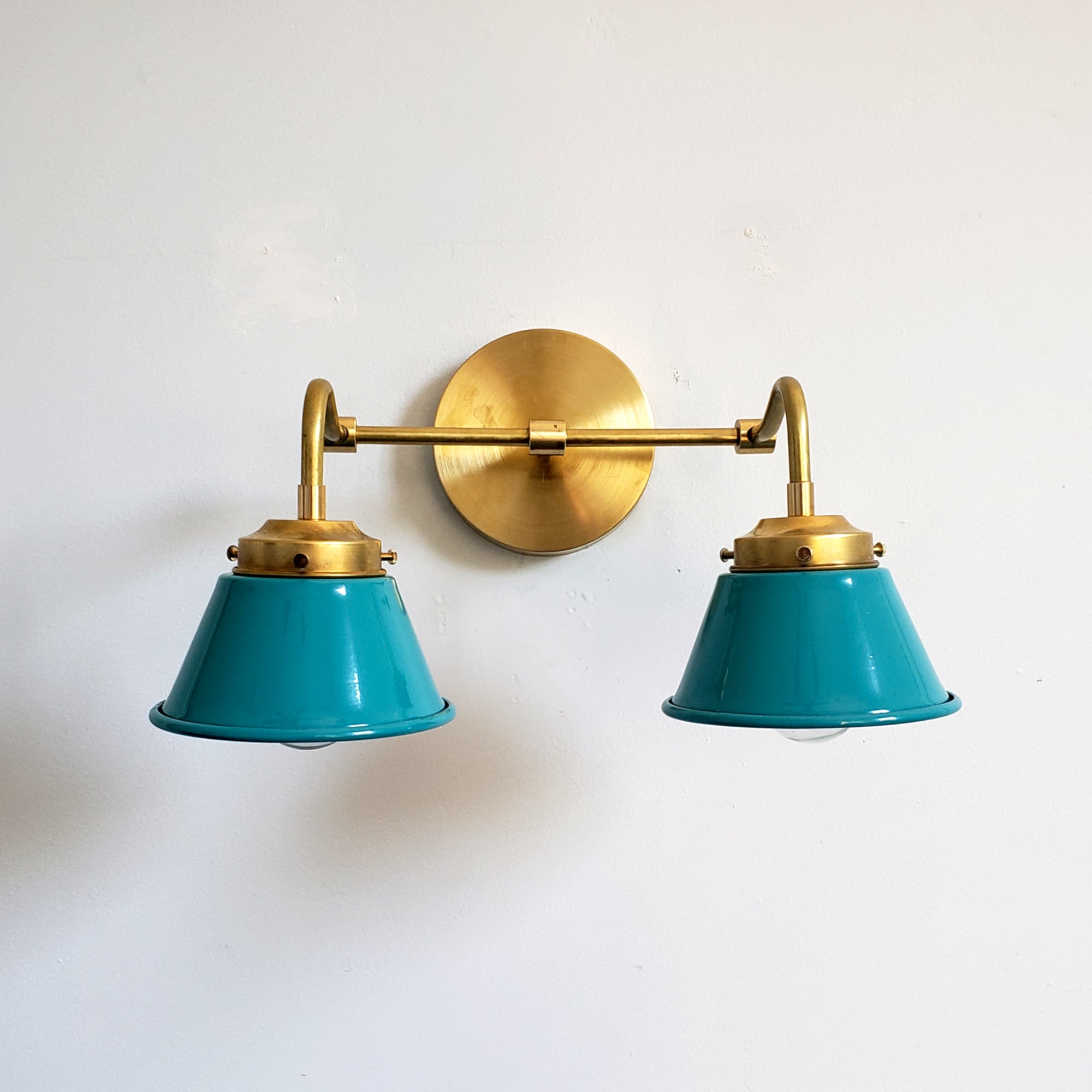 Modern Double Cone Brass Sconce - Accent Lighting For Bathroom & Hallway