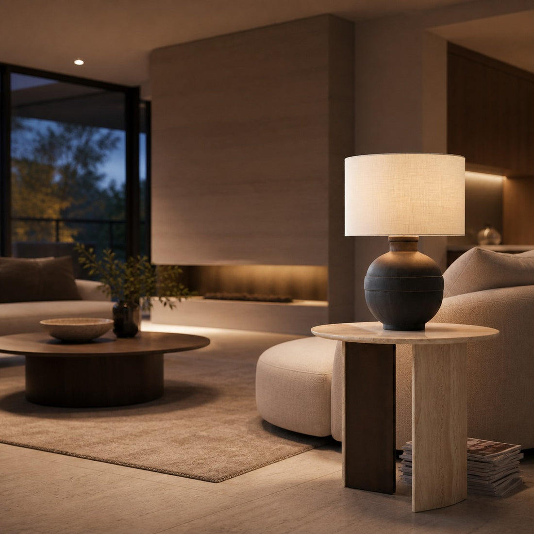 Ceruna Table Lamp with Textured Ceramic Base and Soft Glow for Bedroom Nightstand