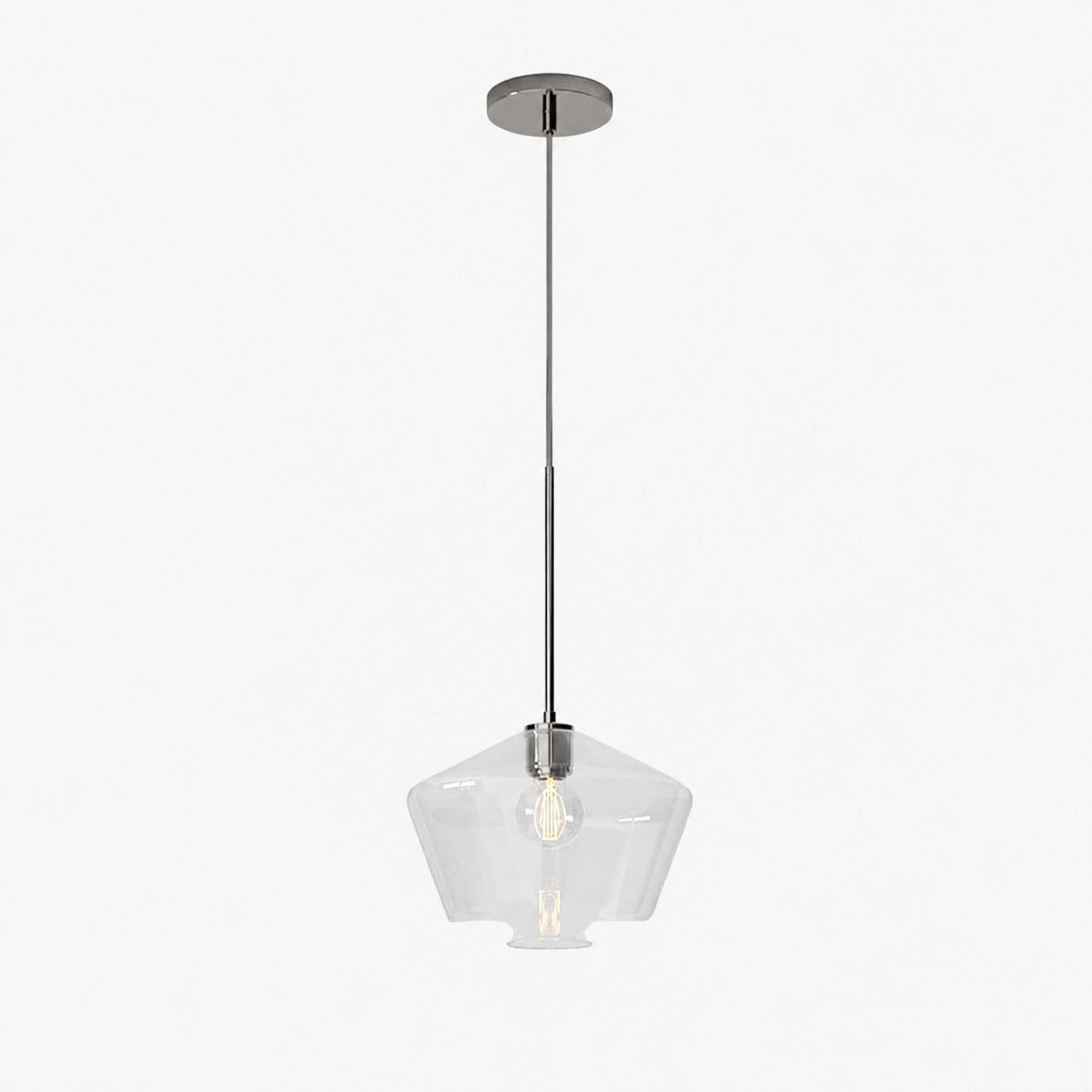Merin Transparent Glass Sculpture Geometric Chandelier