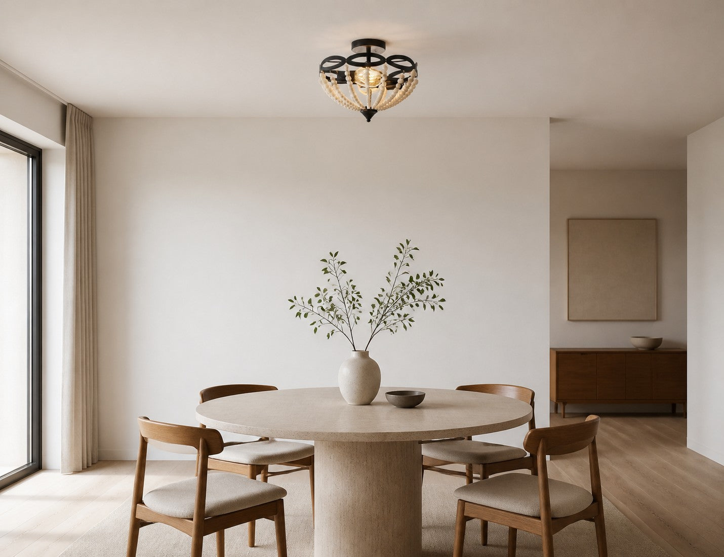 Rustibea Beaded Dome Ceiling Light – Vintage Country for Kitchen