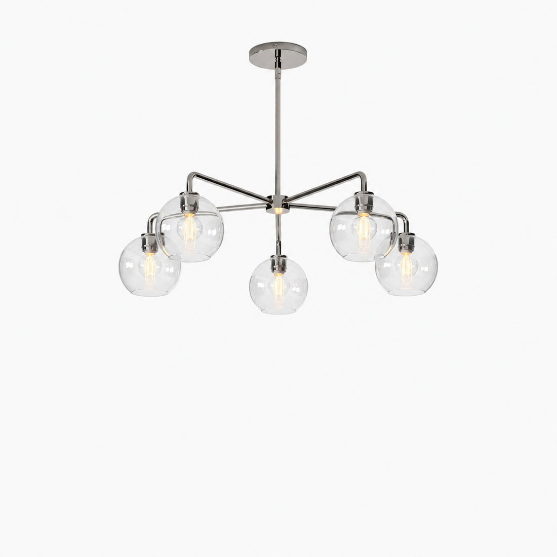 Selvion Elegant 5-Light Globe Chandelier – Modern Glass Pendant Lighting Fixture