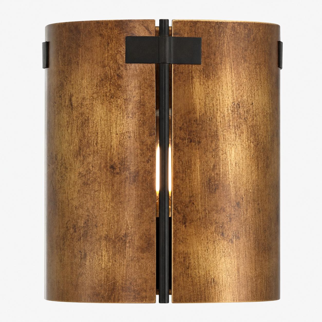 Rustivon Rustic Wall Sconce - Curved Metal Shade in Vintage Style for Bedroom