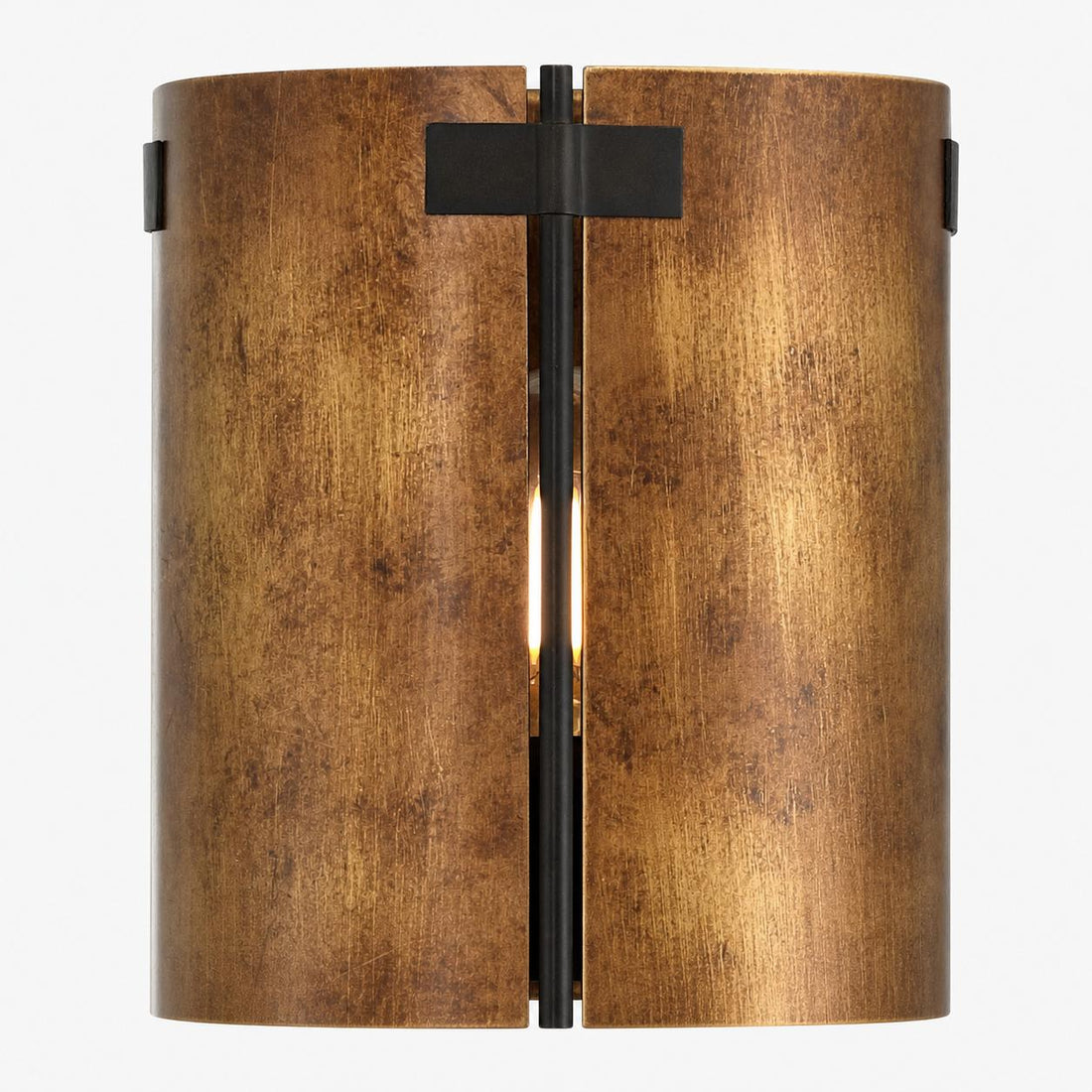 Rustivon Rustic Wall Sconce - Curved Metal Shade in Vintage Style for Bedroom