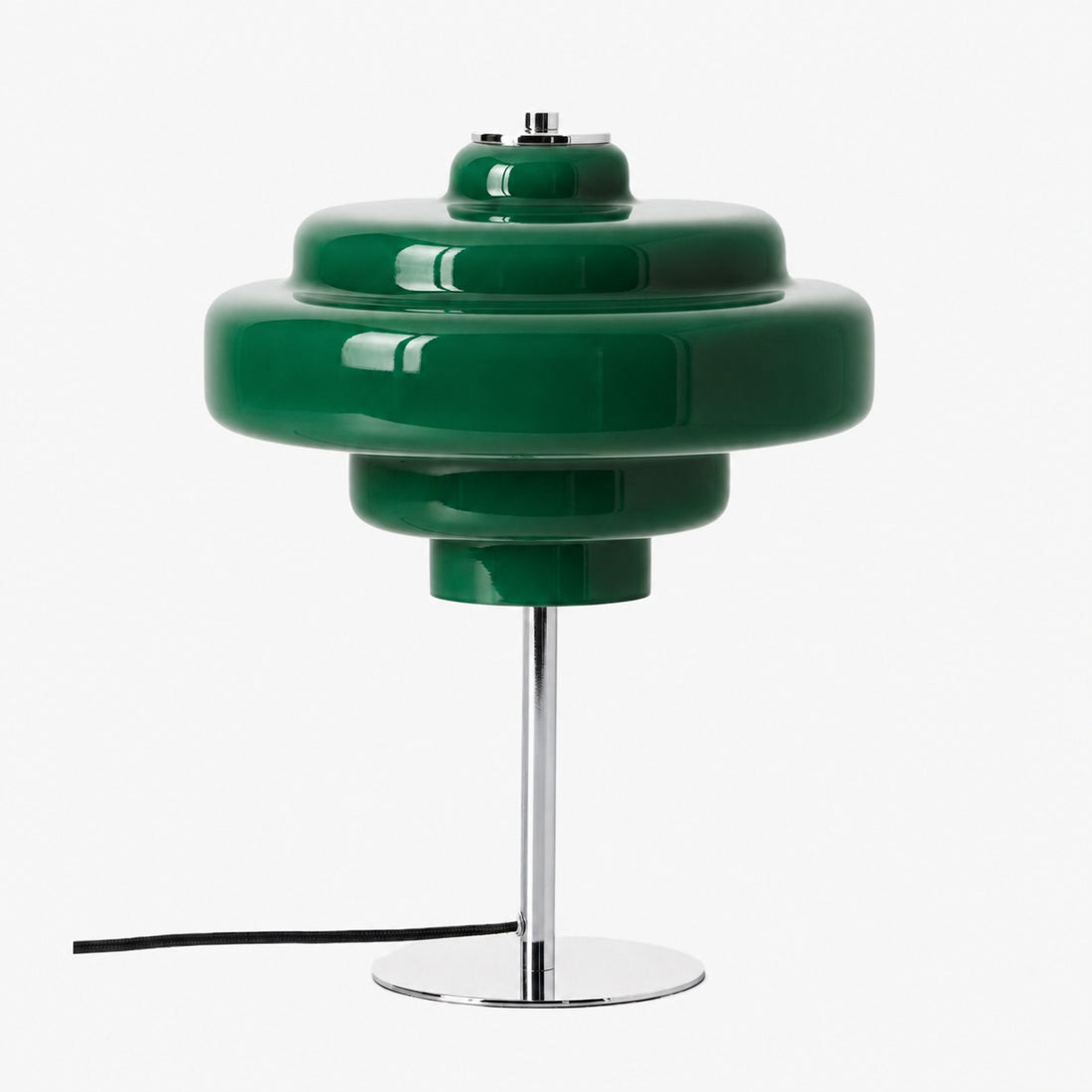 Koloro Glass Table Lamp - Retro Tiered Design with Chrome Base