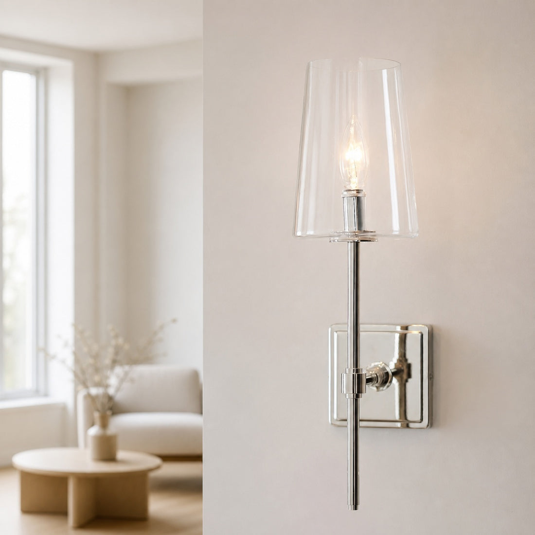 Derlina Multi-Head Candlestick Clear Glass Wall Lamp – Retro Metal Sconce