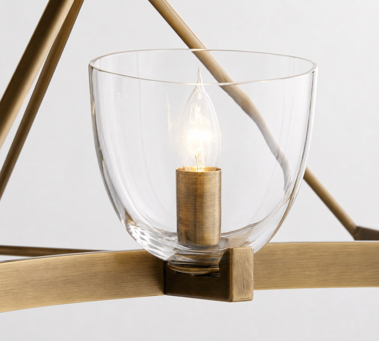 Auria Hand-blown Glass Metal Chandelier - Contemporary Brass Design
