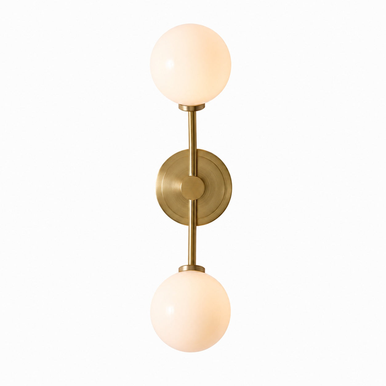 Arden Glass 2 Light Iron Wall Sconce - Modern Curved Design for Bathroom or Hallway