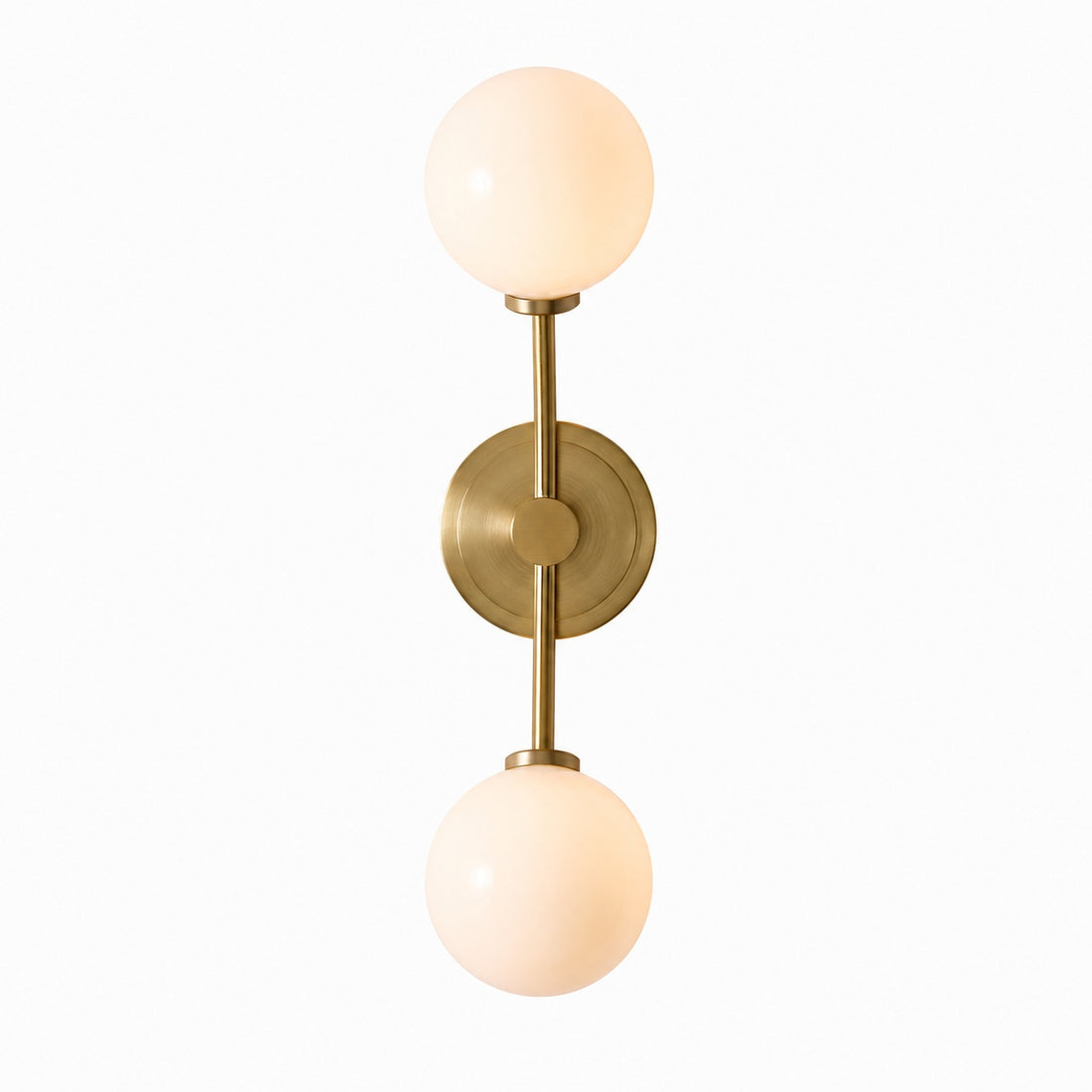 Arden Glass 2 Light Iron Wall Sconce - Modern Curved Design for Bathroom or Hallway