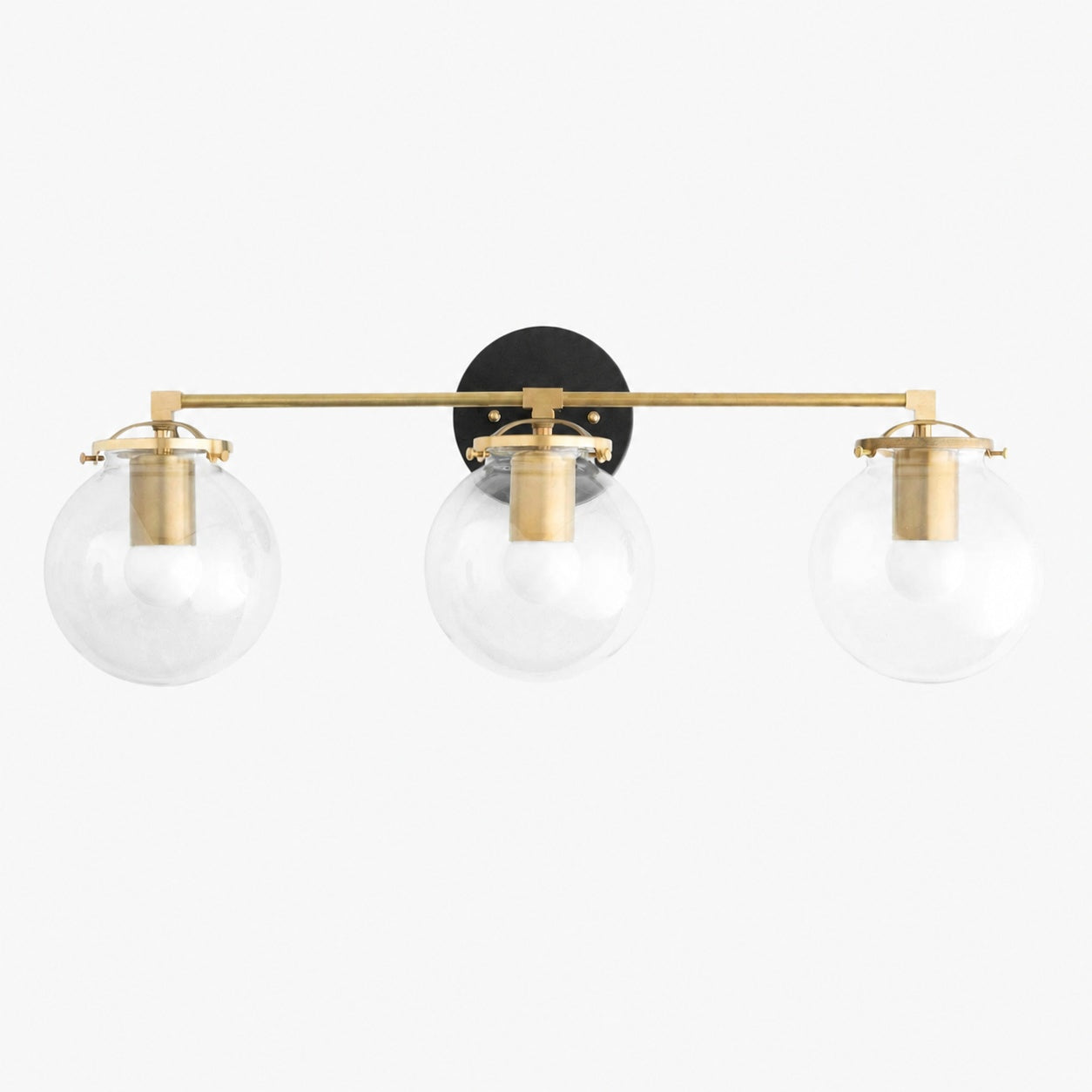 Glorica Glass 3 Shade Globe Vanity Light - Soft Bathroom Light Fixture