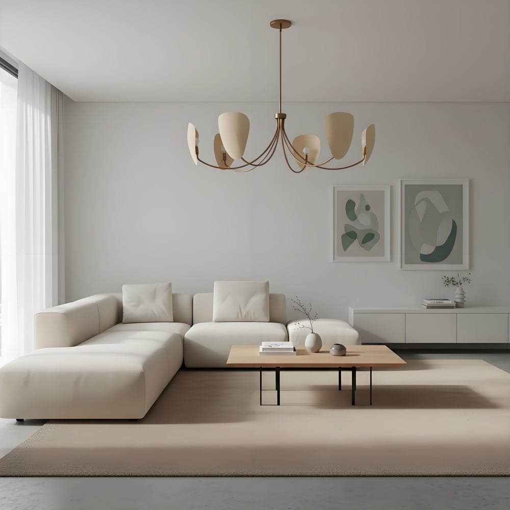 Shella Artistic Chandelier – Curved-arm Design for Dining rooms or Living Rooms