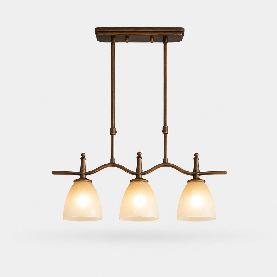Vintage Linear Glass Pendant Fixture