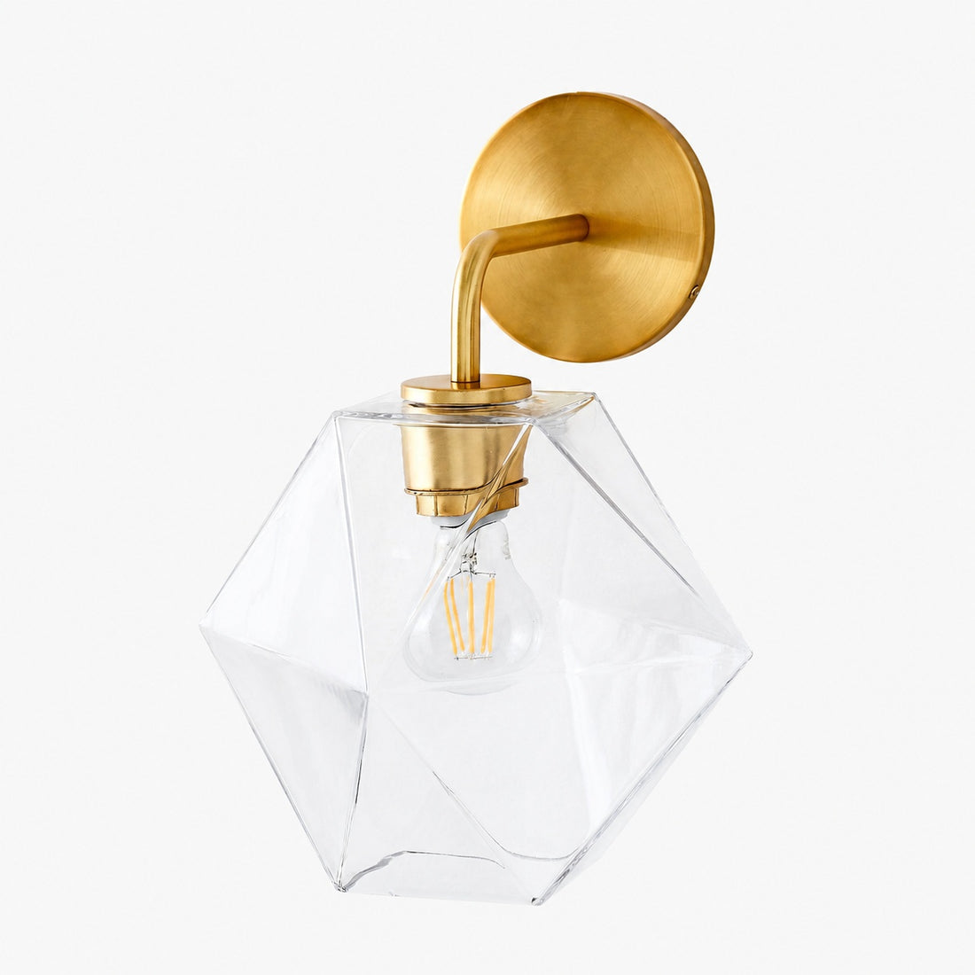 Talvior Geometric Modern Bathroom Sconce - Faceted Shade Light in Luxe Finishes