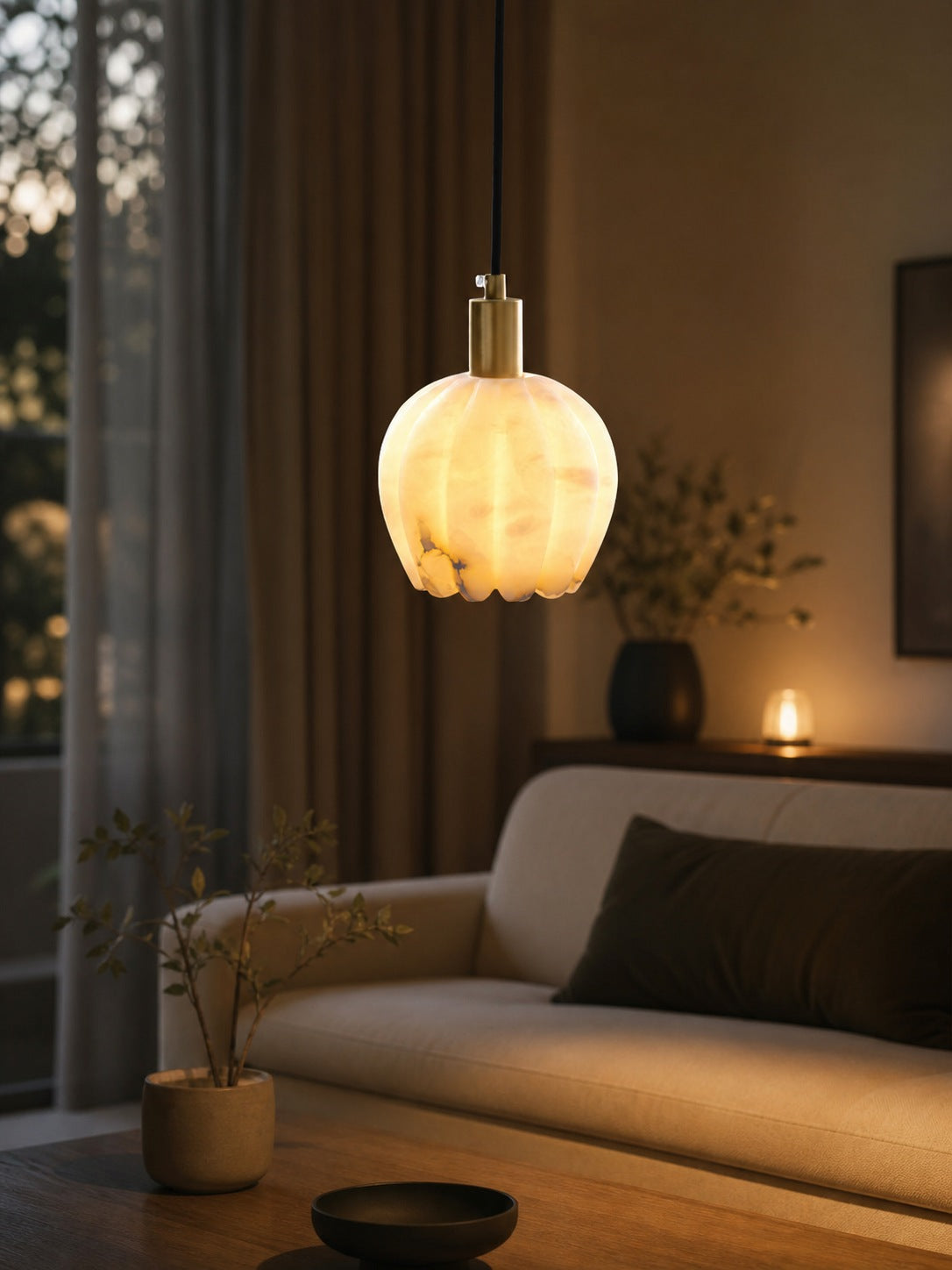 Lilin Alabaster Pendant Light