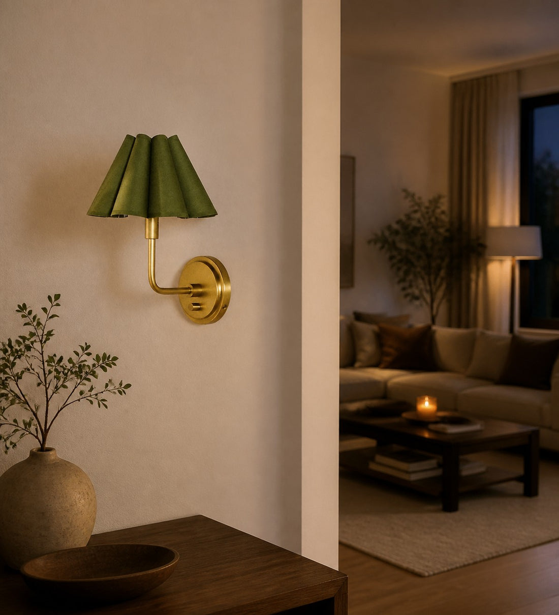 Capirise Scalloped Wall Sconce Light - Metal Bedroom & Hallway Lighting Fixture