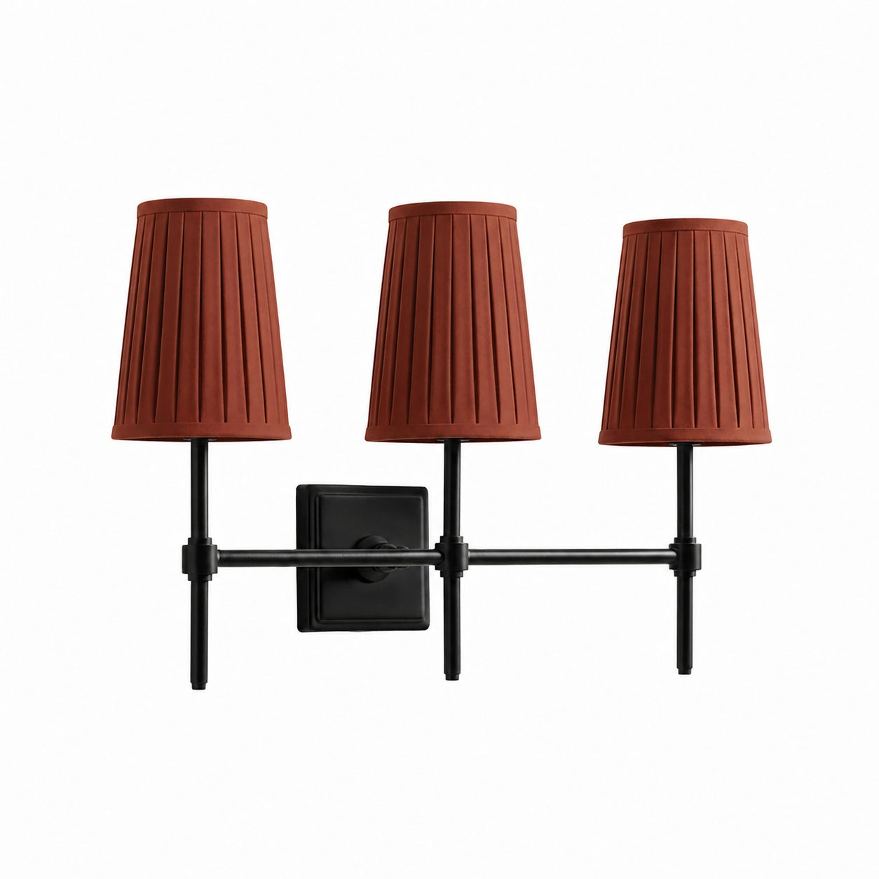 Derlina White Linen Shades Wall Lamp – Retro Metal Multi-Head Lighting Fixture