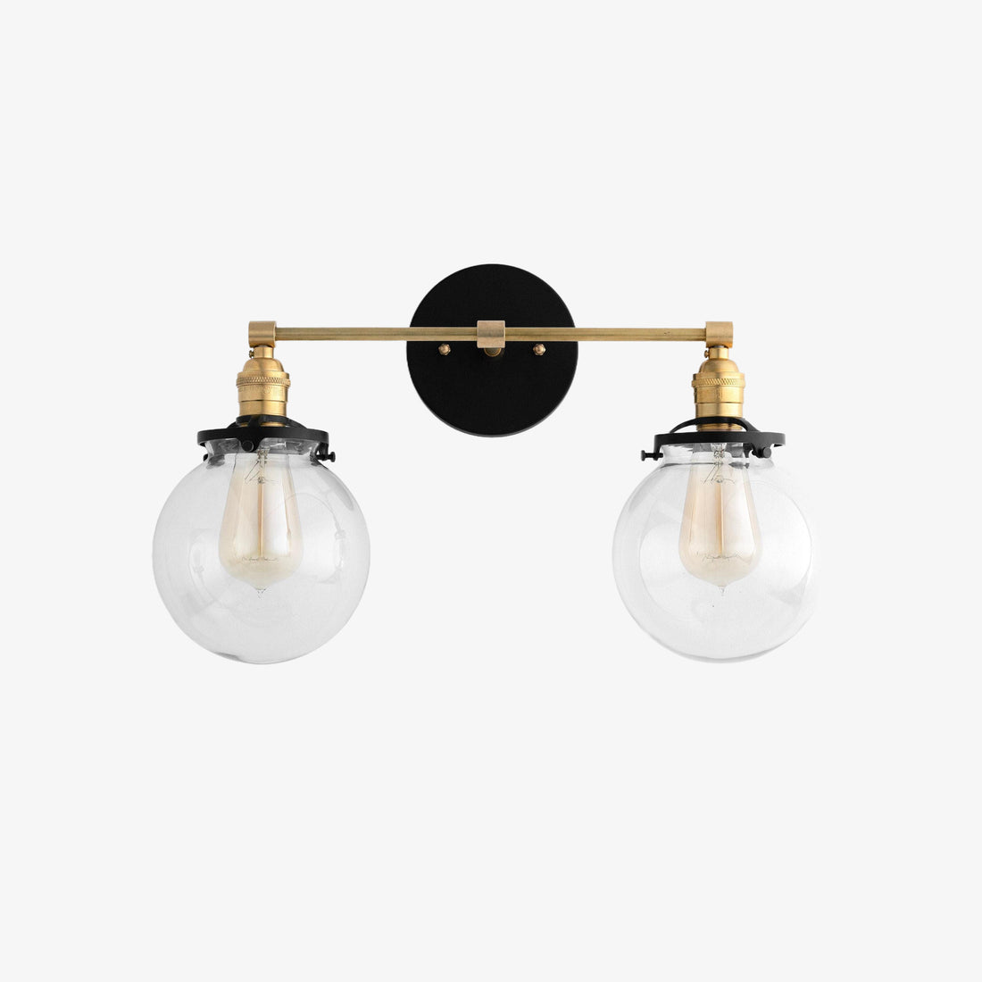 Lumio Globe Glass Globe Vanity Light - Modern Two Light Bathroom Sconce