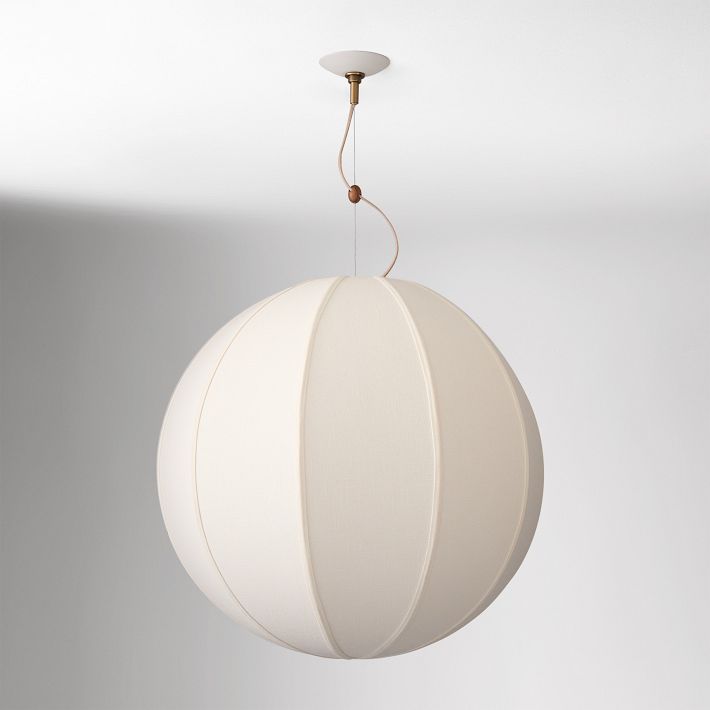 Alvian Pendant Light - Linen Shade with Adjustable Height for Cozy Dining