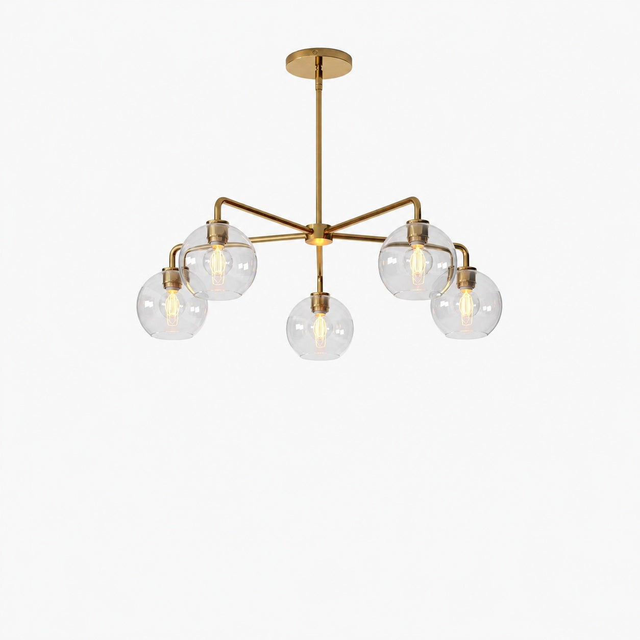 Selvion Elegant 5-Light Globe Chandelier – Modern Glass Pendant Lighting Fixture