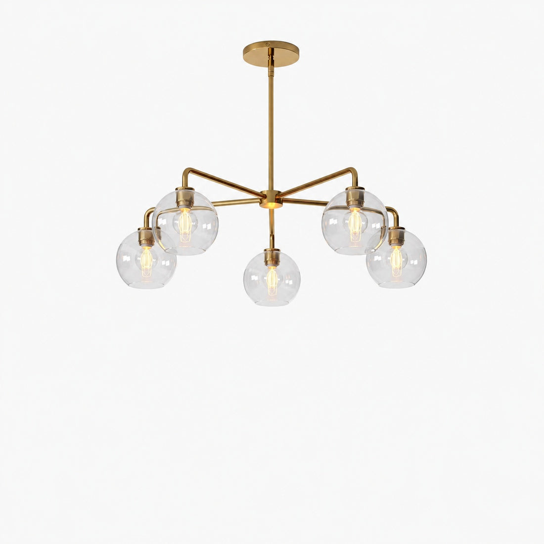 Selvion Elegant 5-Light Globe Chandelier – Modern Glass Pendant Lighting Fixture
