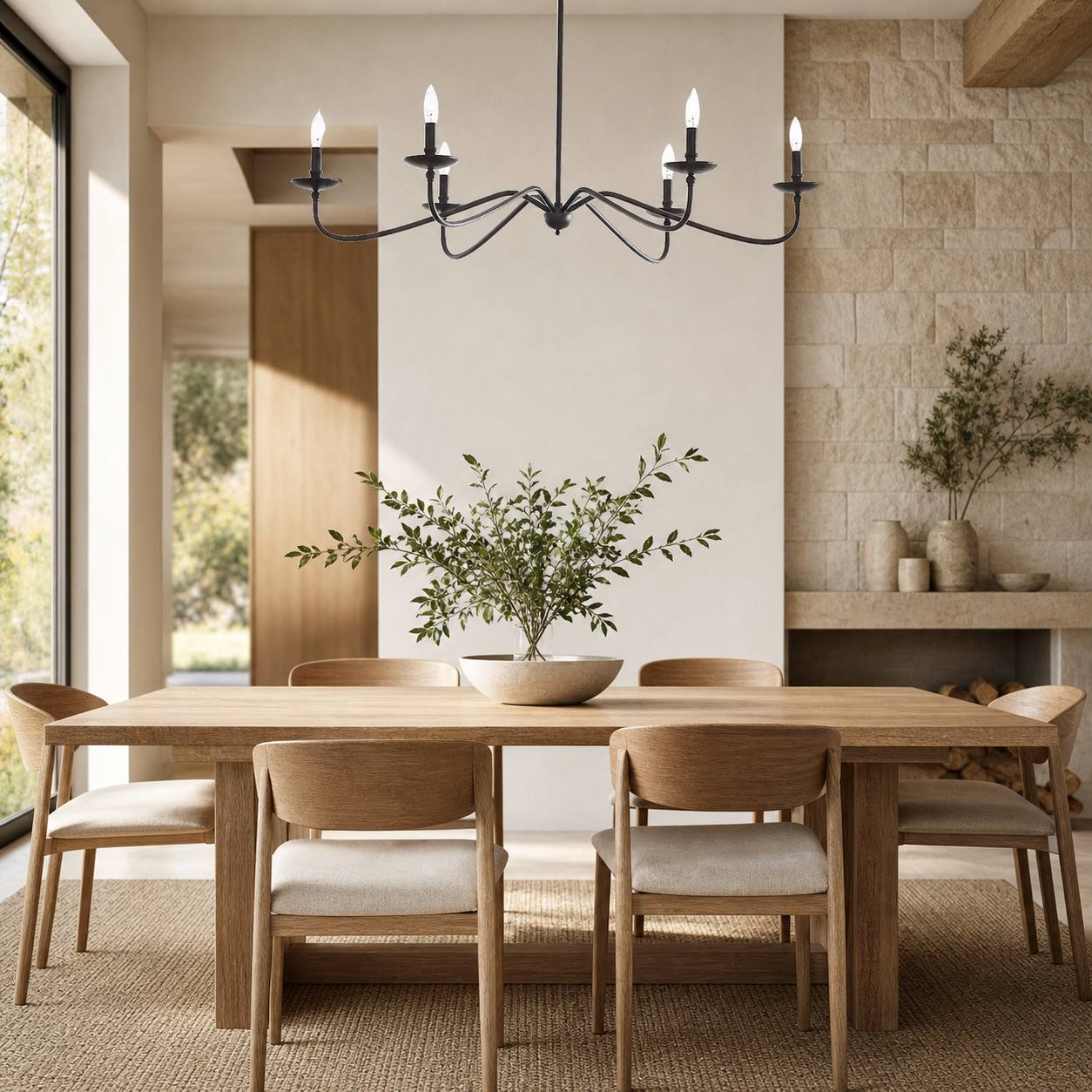 Rowan Timeless Iron Candle Design Chandelier - Industrial Interior Lighting For Bedroom