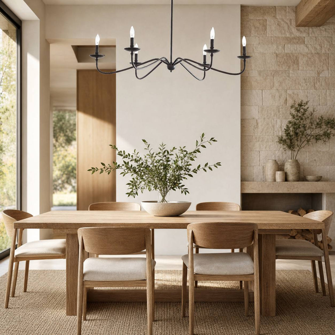 Rowan Timeless Iron Candle Design Chandelier - Industrial Interior Lighting For Bedroom