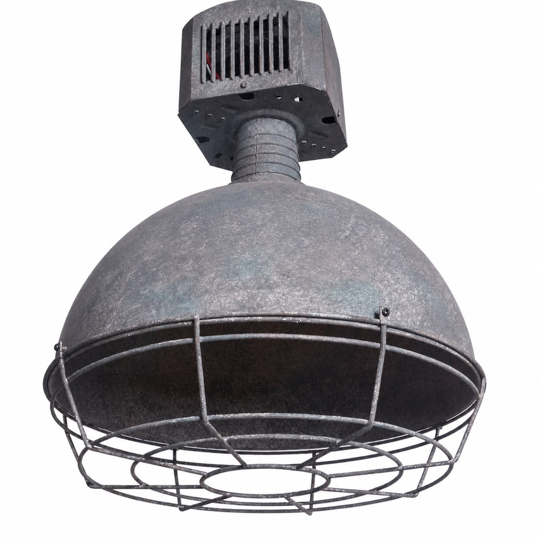 Caged Industrial Metal Pendant Light