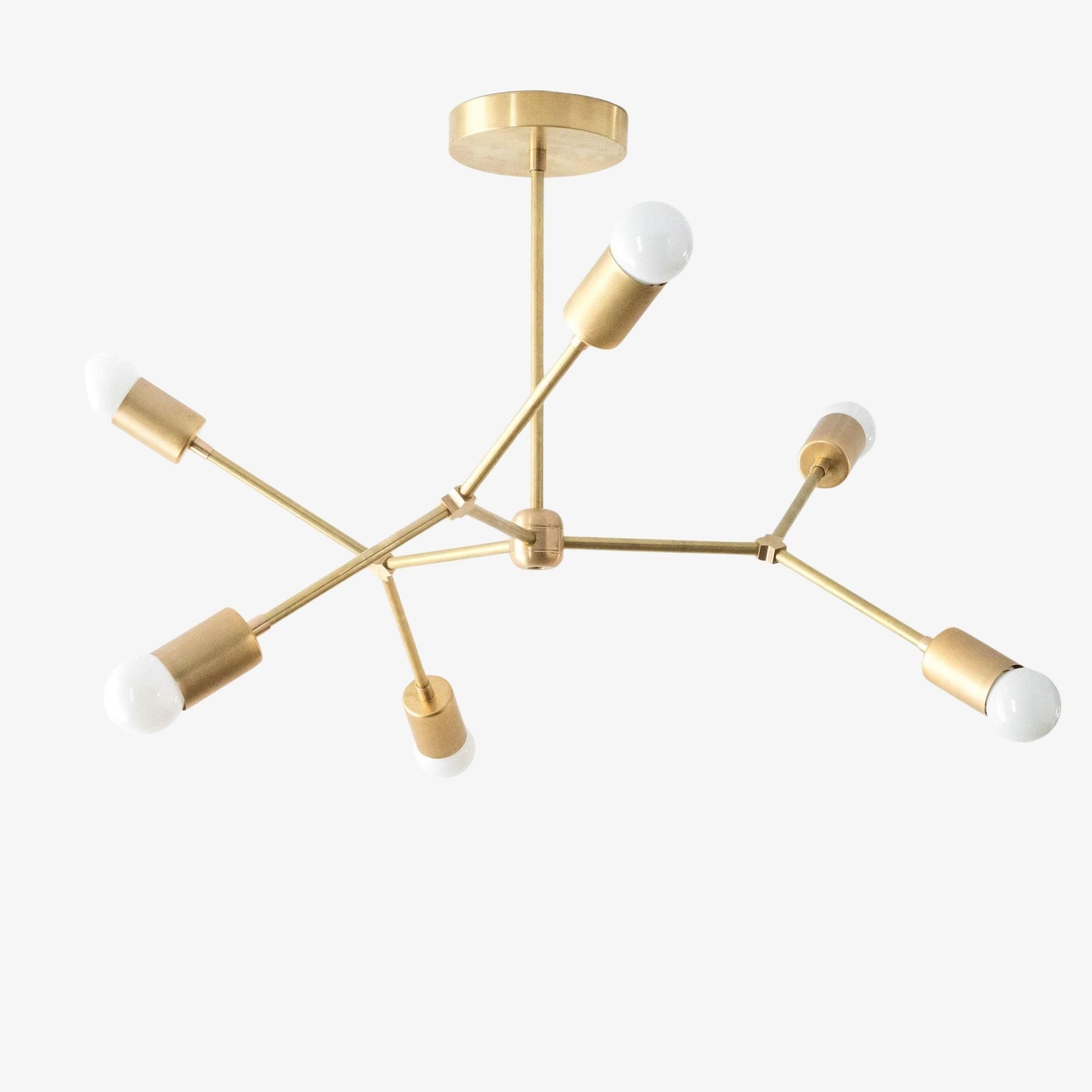 Lunivera Industrial Metal Chandelier – Sleek Geometric Ceiling Light Fixture for Living Room