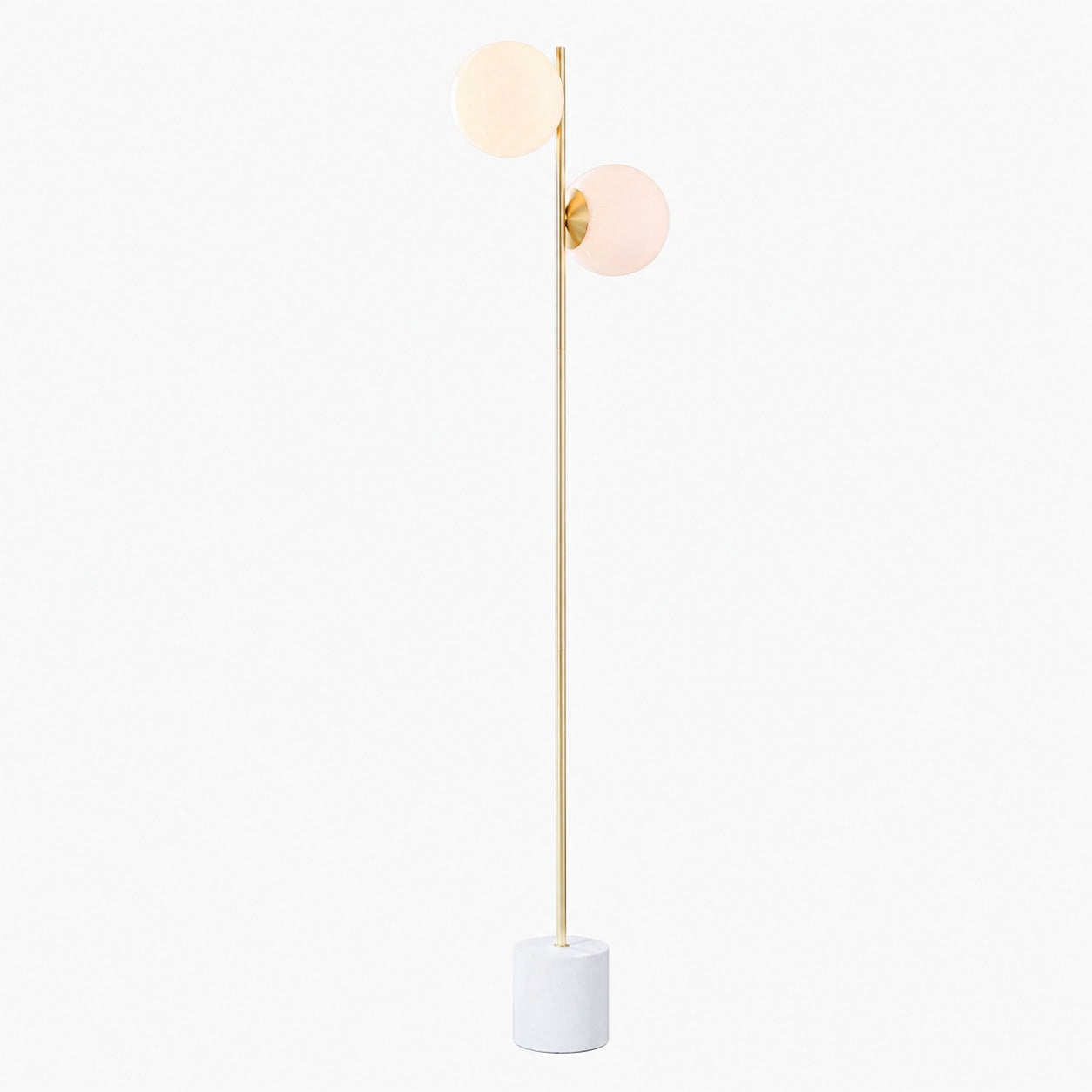 Alessora Sphere Stem Floor Lamp – Metal Frame Marble Base Elegant Lighting
