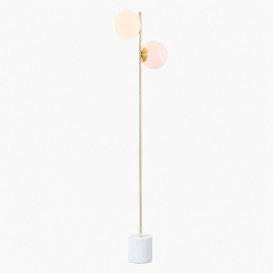 Alessora Sphere Stem Floor Lamp – Metal Frame Marble Base Elegant Lighting