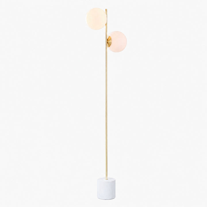 Alessora Sphere Stem Floor Lamp – Metal Frame Marble Base Elegant Lighting