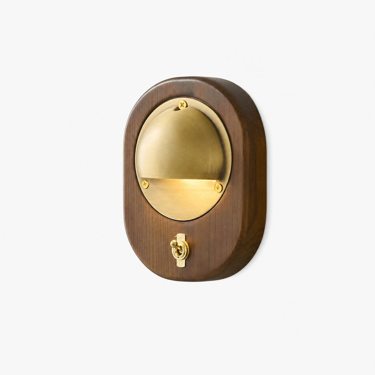 Ivoran Modern Wall Sconce - Ash Wood and Brass Spherical Lamp for Bedroom and Hallway