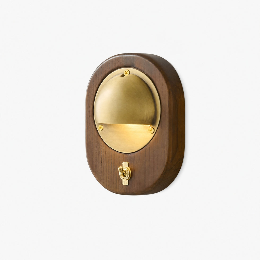 Ivoran Modern Wall Sconce - Ash Wood and Brass Spherical Lamp for Bedroom and Hallway