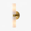 Rivora Fluted Glass Double Short Sconce - Indoor Outdoor Wall Light Elegance