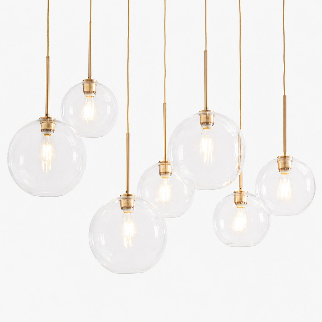 Selvion Elegant 7-Light Globe Chandelier – Glass Pendant Light
